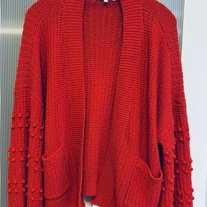 Madewell Vibrant Red Textured Cardigan
